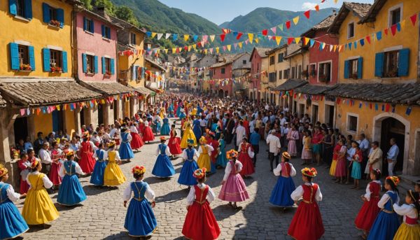 Fetes traditionnelles locales et defiles animes